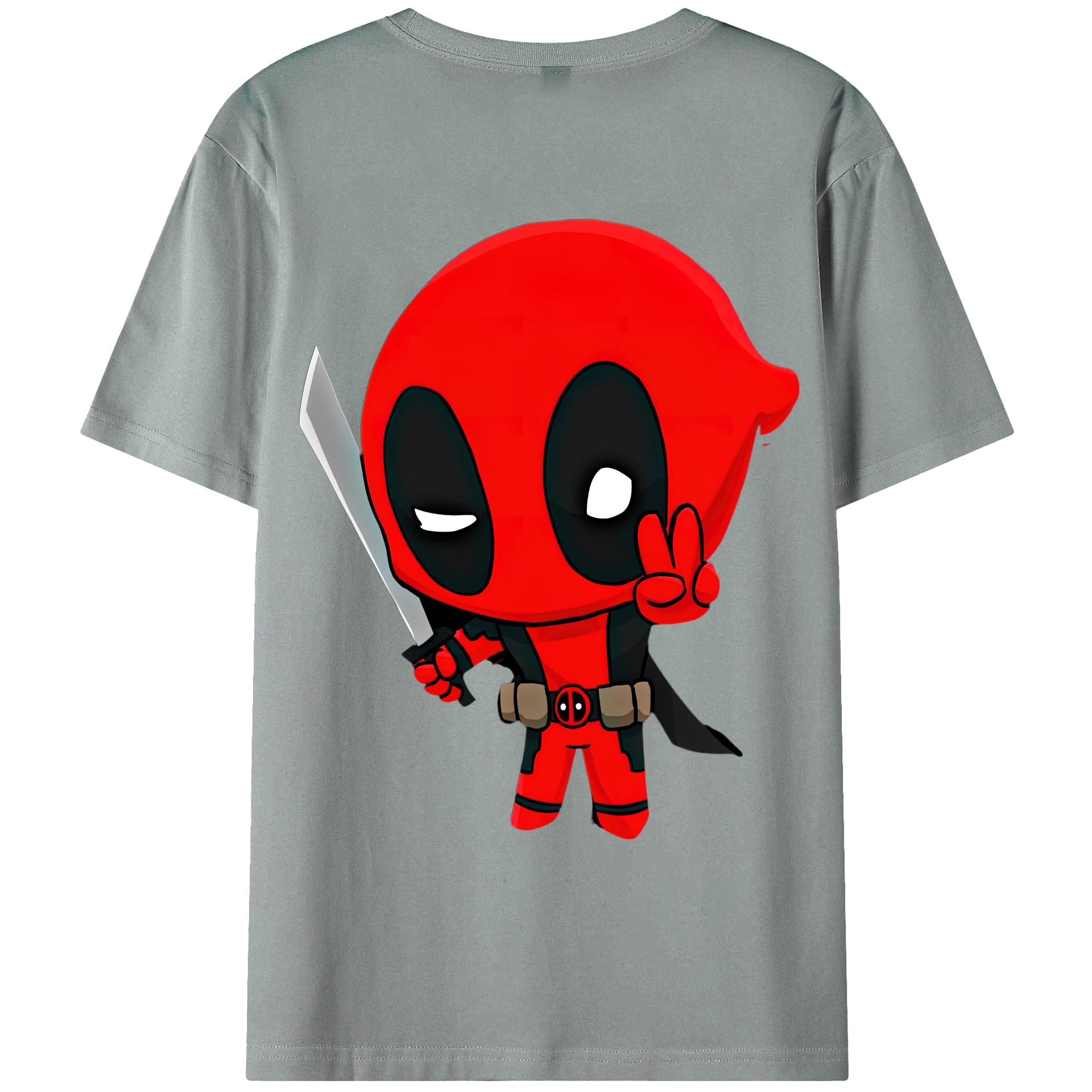 （画像用） Deadpool デッドプール 綿100％ メンズ半袖Tシャツ（バックプリント） 通気性